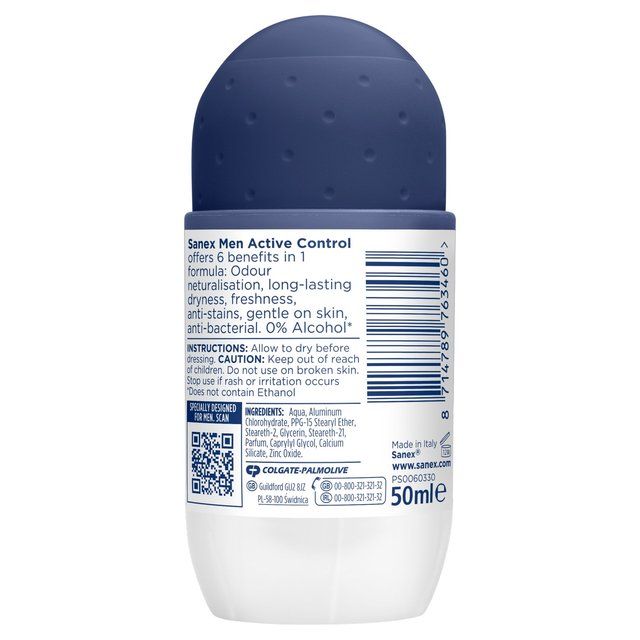 Sanex Men Active Control Antiperspirant Roll On Deodorant 50ml