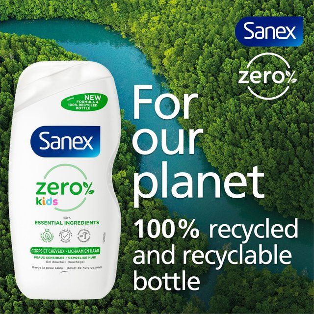 Sanex Zero% Kids Sensitive Bubble Bath and Body Wash Shower Gel 450ml
