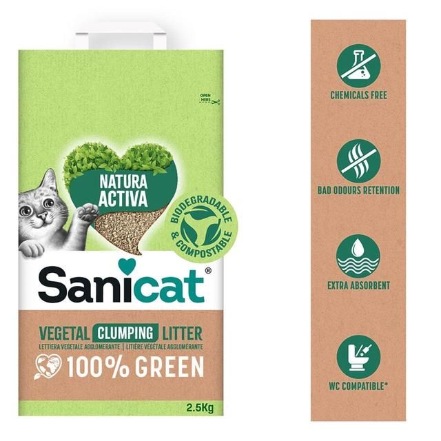 Sanicat Natura Activa 100% Green Clumping Cat Litter 2.5kg