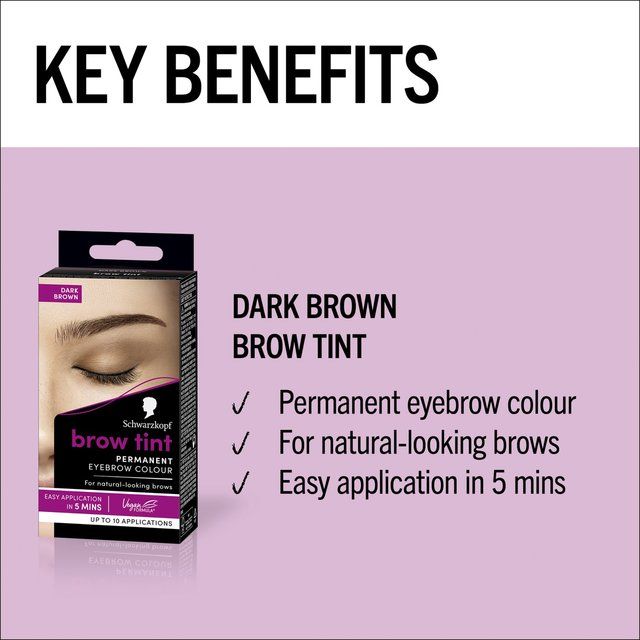 Schwarzkopf Brow Tint Permanent Eyebrow Colour Dark Brown 17ml