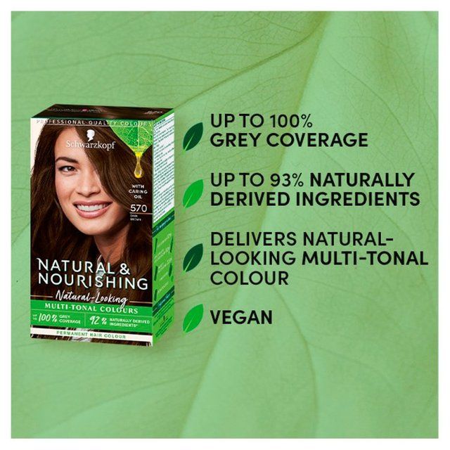 Schwarzkopf Natural & Nourishing 570 - Dark Brown Permanent Hair Dye 143g