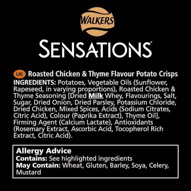 Sensations Roasted Chicken & Thyme Sharing Bag Crisps 150g