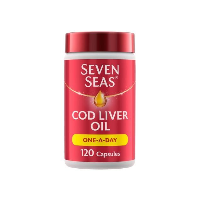 Seven Seas Cod Liver Oil One A Day Omega-3 Fish Oil & Vitamin D Caps 120 per pack