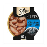 Sheba Fillets Cat Food Tray Chicken and MSC Tuna in Gravy 60g
