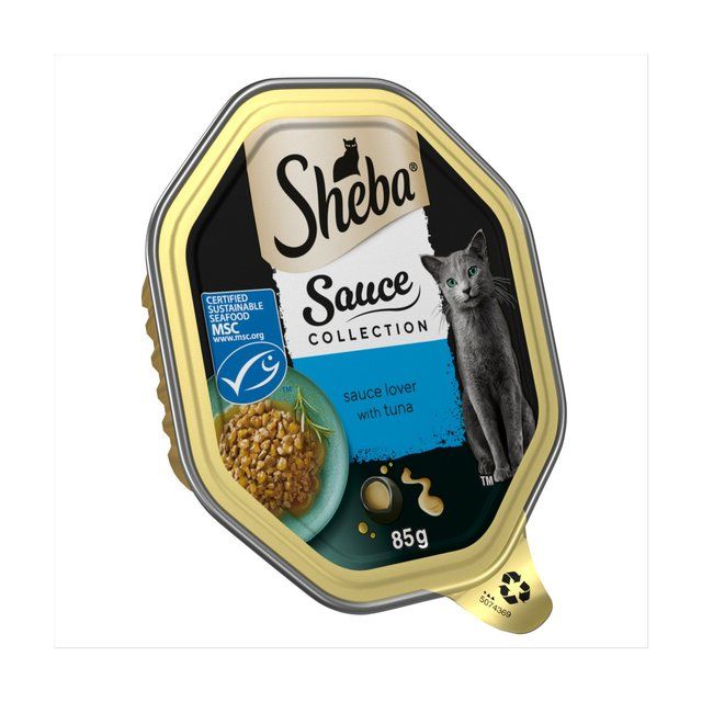 Sheba Sauce Lover Adult Wet Cat Food Tray MSC Tuna in Gravy 85g