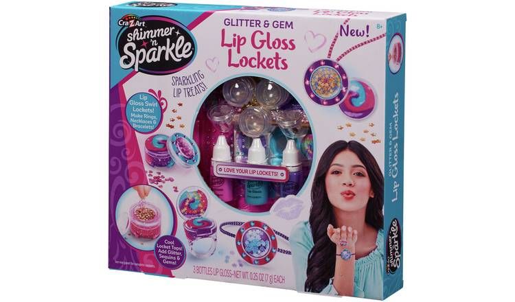 Shimmer N Sparkle Glitter and Gem Lip Gloss Lockets