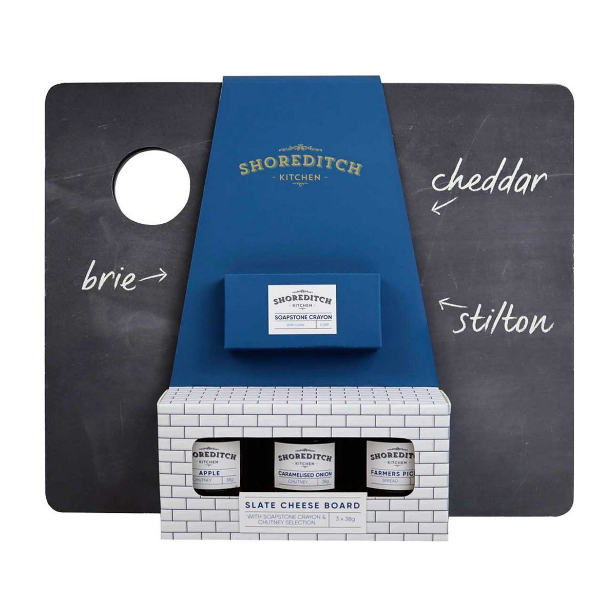 Shoreditch Kitchen Slate Cheese Board with Condiments