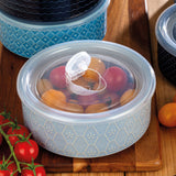Signature Housewares Stoneware Bowls with Lids, 6 Pack in 2 Colours