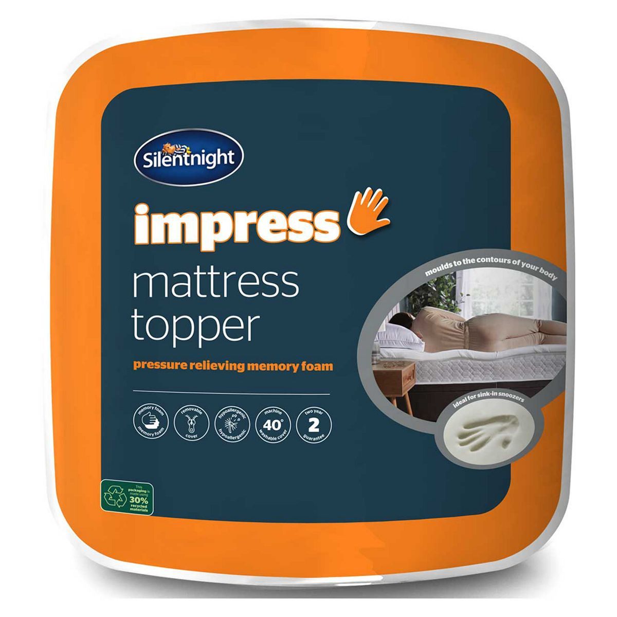 Silentnight Impress Memory Foam Mattress Topper Double