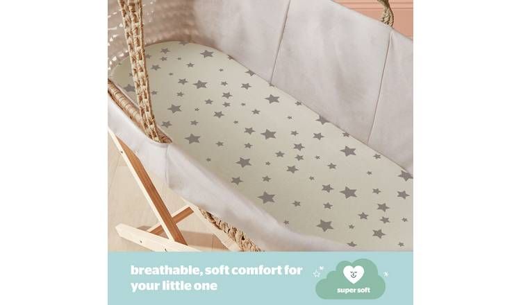 Silentnight Safe Nights Nursery Grey Fitted Sheets - Moses