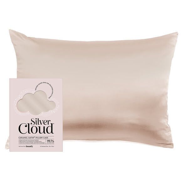 Silver Cloud Caramel Satin Pillowcase With Silver Ions