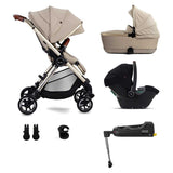 Silver Cross Dune Stone Pushchair with First Bed Folding Carrycot and Travel Pack