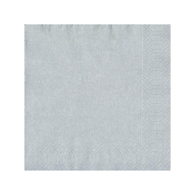 Silver Paper Napkins   20 per pack