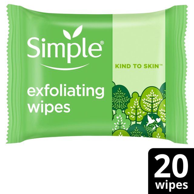 Simple Biodegradable Exfoliating Wipes 20 per pack