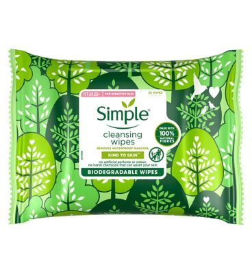 Simple Kind to Skin Biodegradable Cleansing Wipes 25 PC