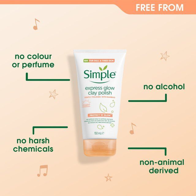 Simple Protect 'N' Glow Express Glow Clay Polish Cleanser 150ml