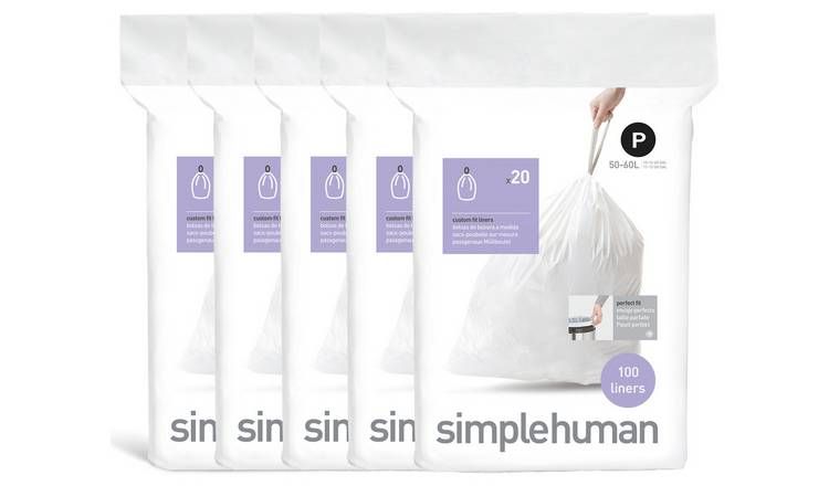 simplehuman 60L Code P Bin Liners - Pack of 100