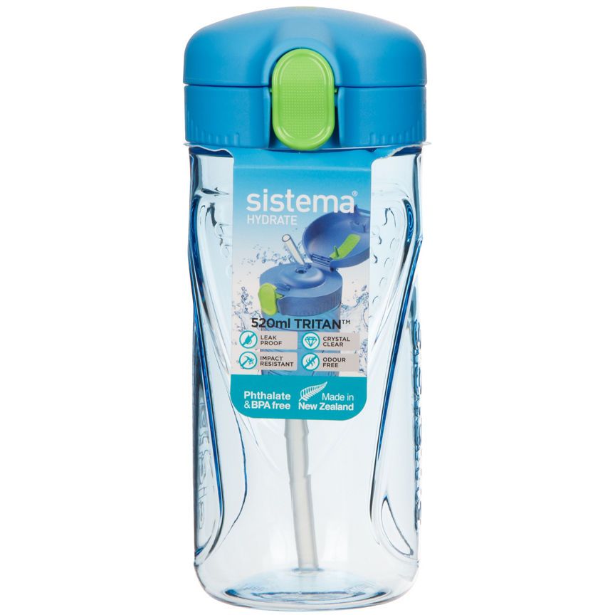 Sistema Hydrate 520ml Quick Flip Lid Bottle (Colours Vary)