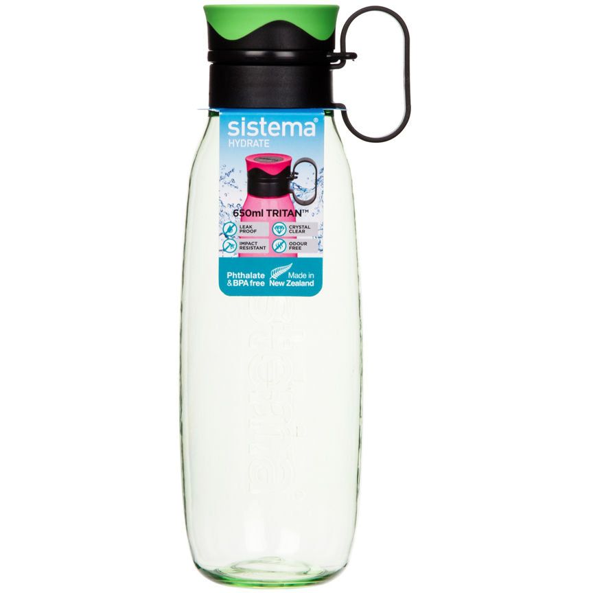 Sistema Hydrate 645ml Tritan Hourglass Bottle (Colours Vary)