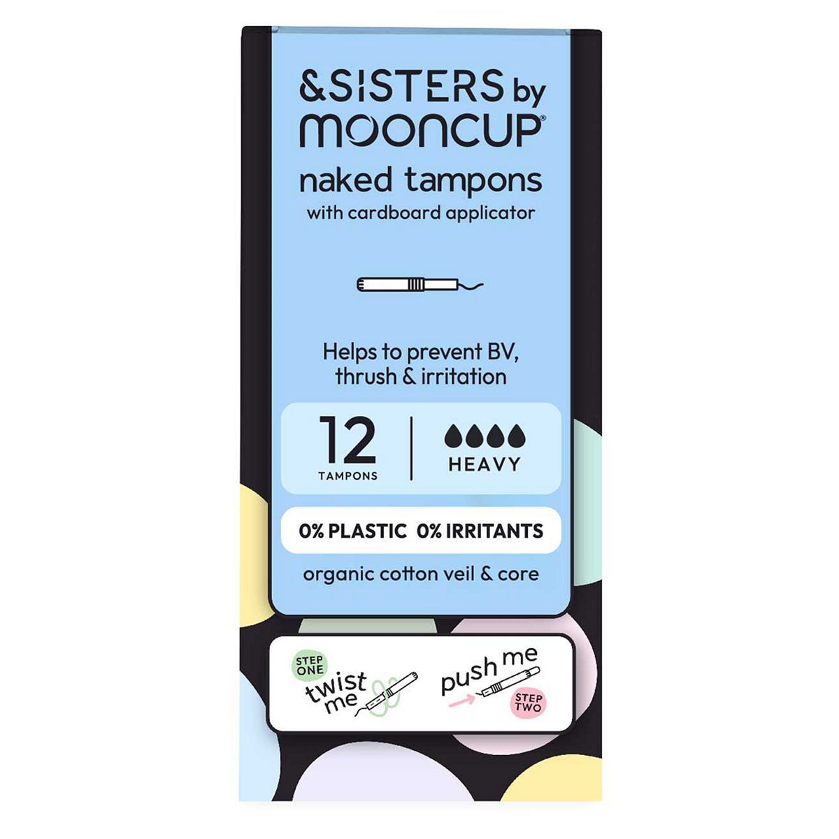 &SISTERS by Mooncup Heavy Eco-applicator Tampons | Bleach Free, Plastic Free