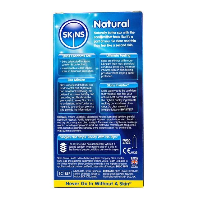 Skins Natural Condoms 12 per pack