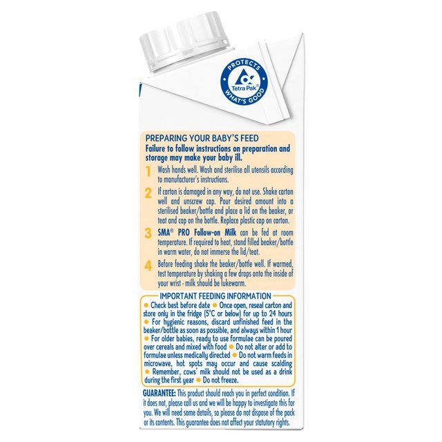 SMA Pro 2 Follow-on Milk Ready to Use 6 mths+ 200ml
