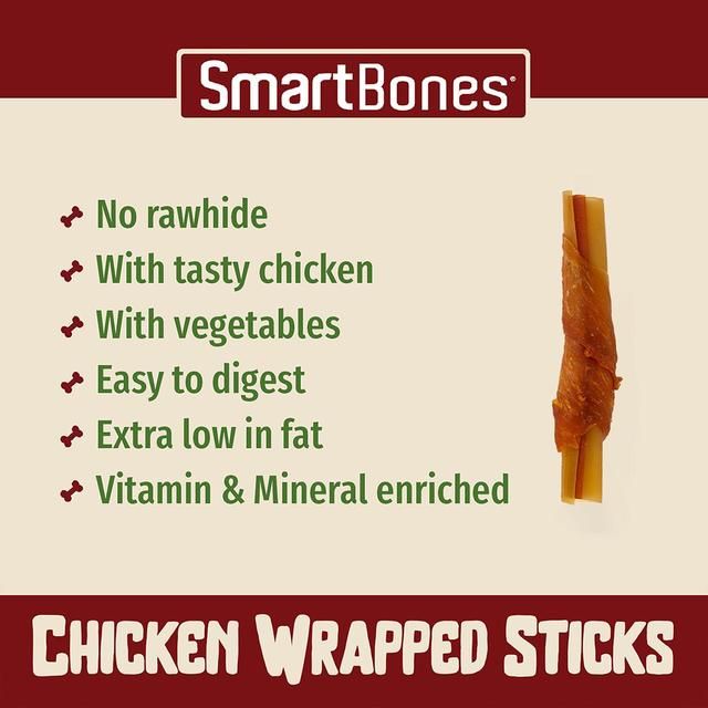 SmartBones 5 Chicken Wrapped Rawhide Free Sticks Dog Treats 5 per pack