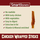 SmartBones 5 Chicken Wrapped Rawhide Free Sticks Dog Treats 5 per pack