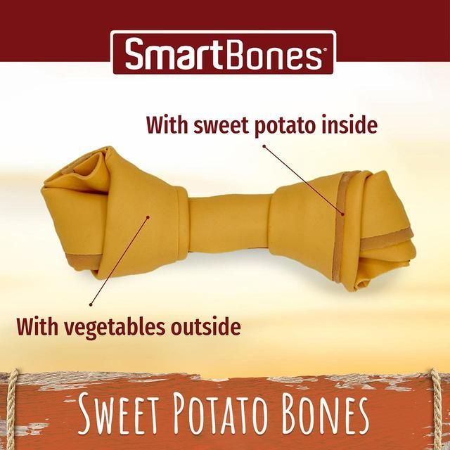 SmartBones 8 Mini Sweet Potato Rawhide Free Bones Dog Treats 128g