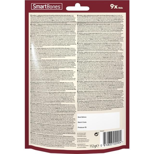 SmartBones 9 Mini Chicken Wrapped Rawhide Free Sticks Dog Treats 9 per pack