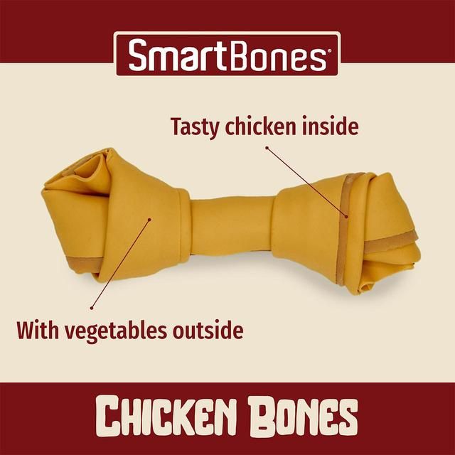 SmartBones Large Chicken Rawhide Free Bone Dog Treat 109g