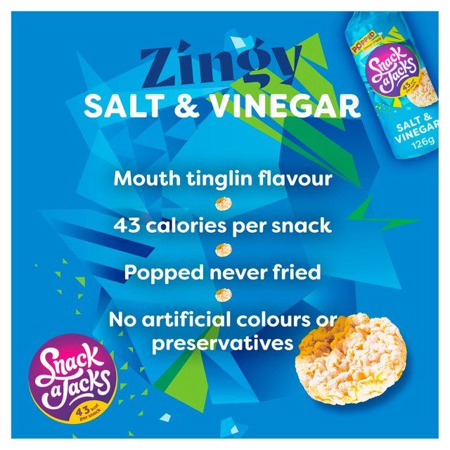 Snack a Jacks Salt & Vinegar Jumbo Rice Cakes 117g