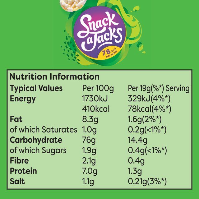 Snack a Jacks Sour Cream & Chive Multipack Rice Cakes 5 per pack