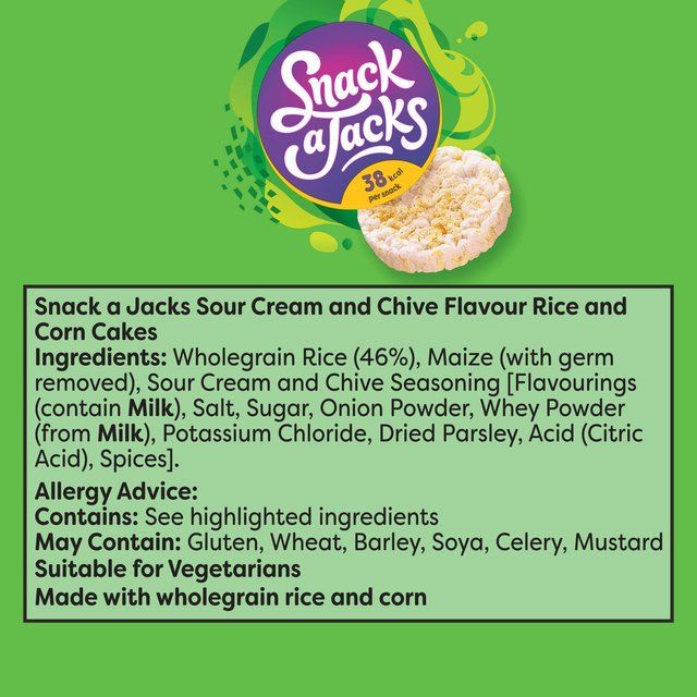 Snack a Jacks Sour Cream & Chive Sharing Rice Cakes 117g