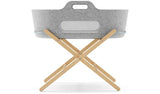 Snuz Baskit Moses Basket & Natural Stand - Light Grey