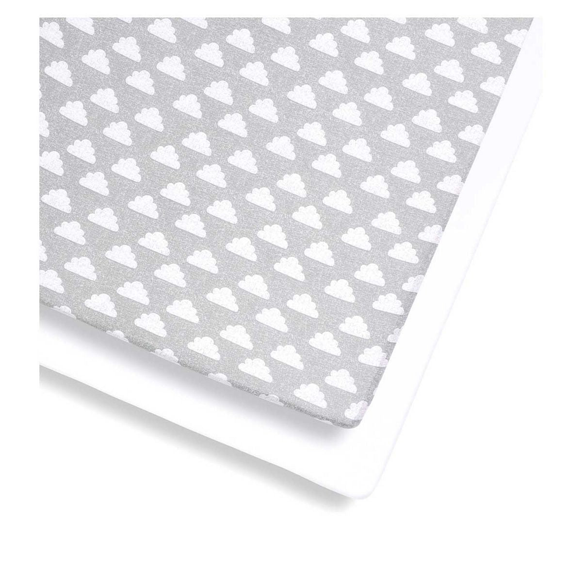 Snuz Twin Pack Fitted Cot Bed Sheets - Cloud