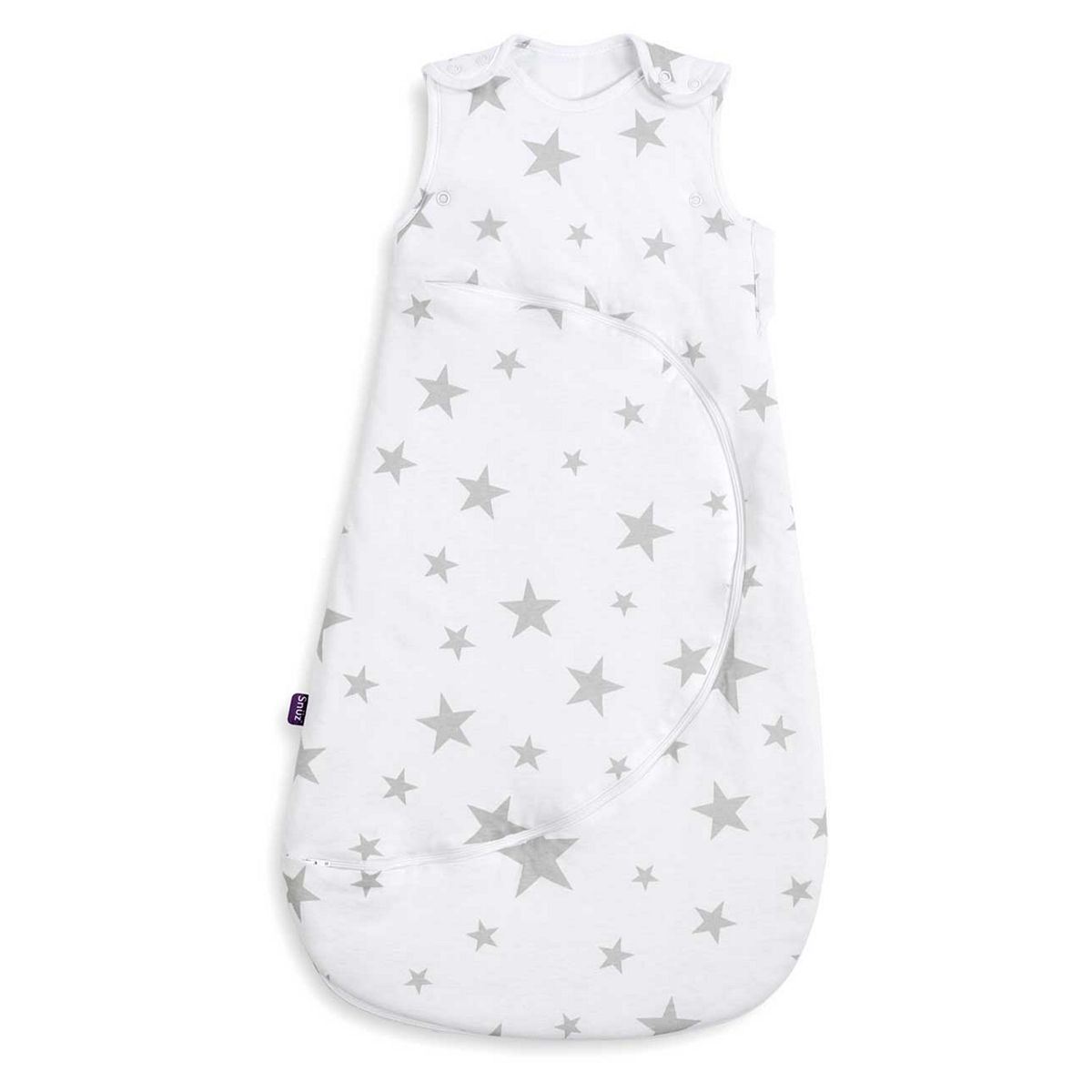 SnuzPouch 1.0 Tog Baby Sleeping Bag - Grey Star, 0-6 Months