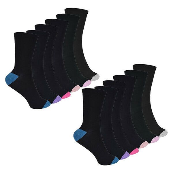 Sock Snob 12 Pairs Womens Bamboo Trainer Socks 4-8 UK Pack 1
