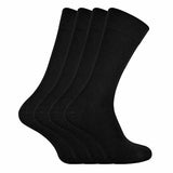 Sock Snob 4 Pairs Mens Soft Bamboo Crew Socks 7-11 UK Black / 4EA