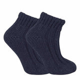 Sock Snob Ladies Checkered Wool / Silk Blend Socks 4-8 UK Navy / Red
