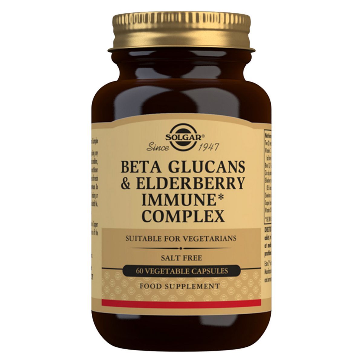 Solgar Beta Glucans & Elderberry Immune Complex Vegetable Capsules - Pack of 60
