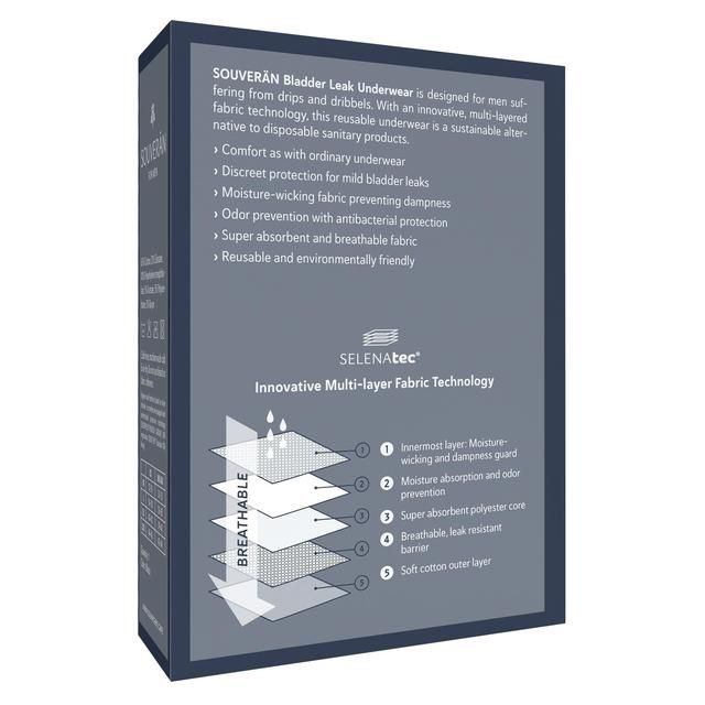 SOUVERAN Bladder Leak Boxers for Men Black