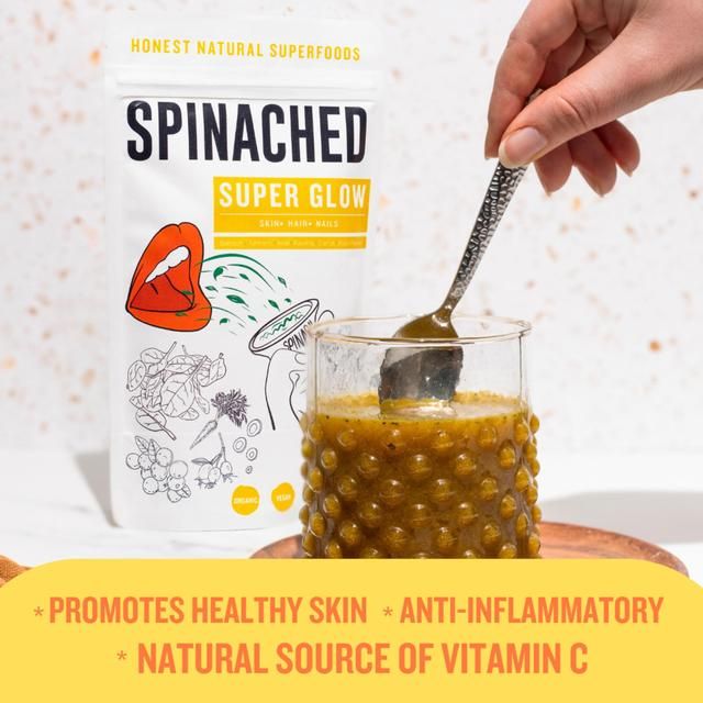 Spinached Organic Super Glow Skin Hair & Nails Superfood Supplement Powder 200g