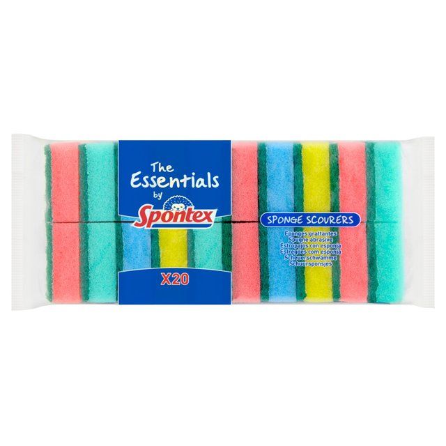 Spontex Essentials Sponge Scourers 20 per pack
