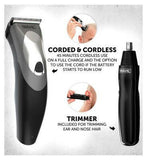 Wahl Clipper & Trimmer Kit Clip 'N Rinse Men's Toiletries Boots