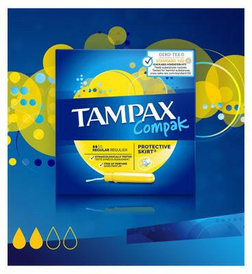 Tampax Compak Regular Tampons Applicator 18X Suncare & Travel Boots
