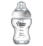 Tommee Tippee Closer to Nature Glass Baby Bottle, Slow Flow Breast-Like Teat with Anti-Colic Valve, 250ml, Pack of 1 GOODS Boots