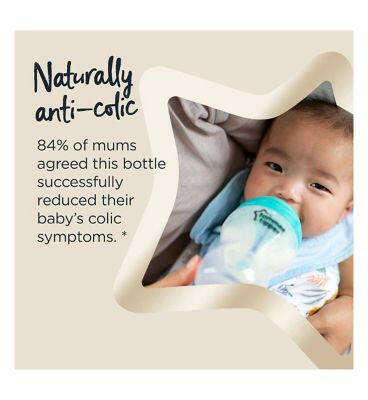 Tommee Tippee Advanced Anti-Colic Newborn Starter Set for Colicky Babies, 4 x Bottles, 2 x Teats, Vented Anti-Colic Wand Baby Accessories & Cleaning Boots