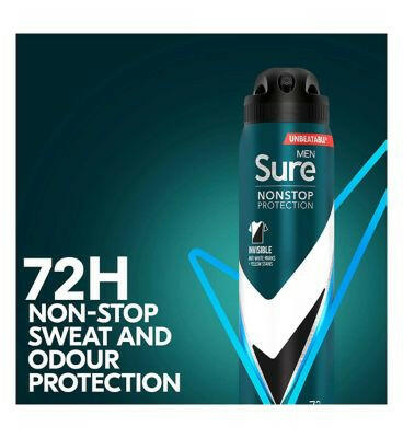 Sure Men Invisible Ice Fresh Nonstop Protection Anti-perspirant Deodorant Aerosol 250ml Men's Toiletries Boots