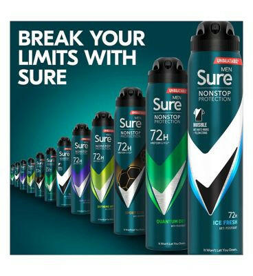 Sure Men Invisible Ice Fresh Nonstop Protection Anti-perspirant Deodorant Aerosol 250ml Men's Toiletries Boots